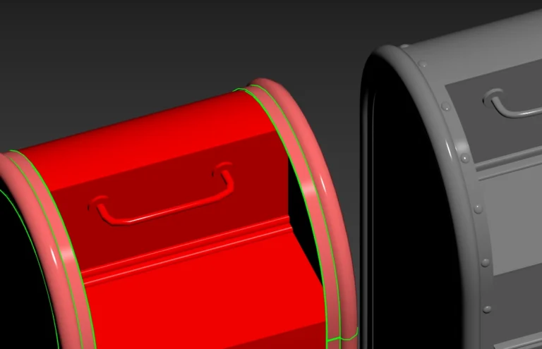 3D model Mailbox UVS comparison low poly high poly