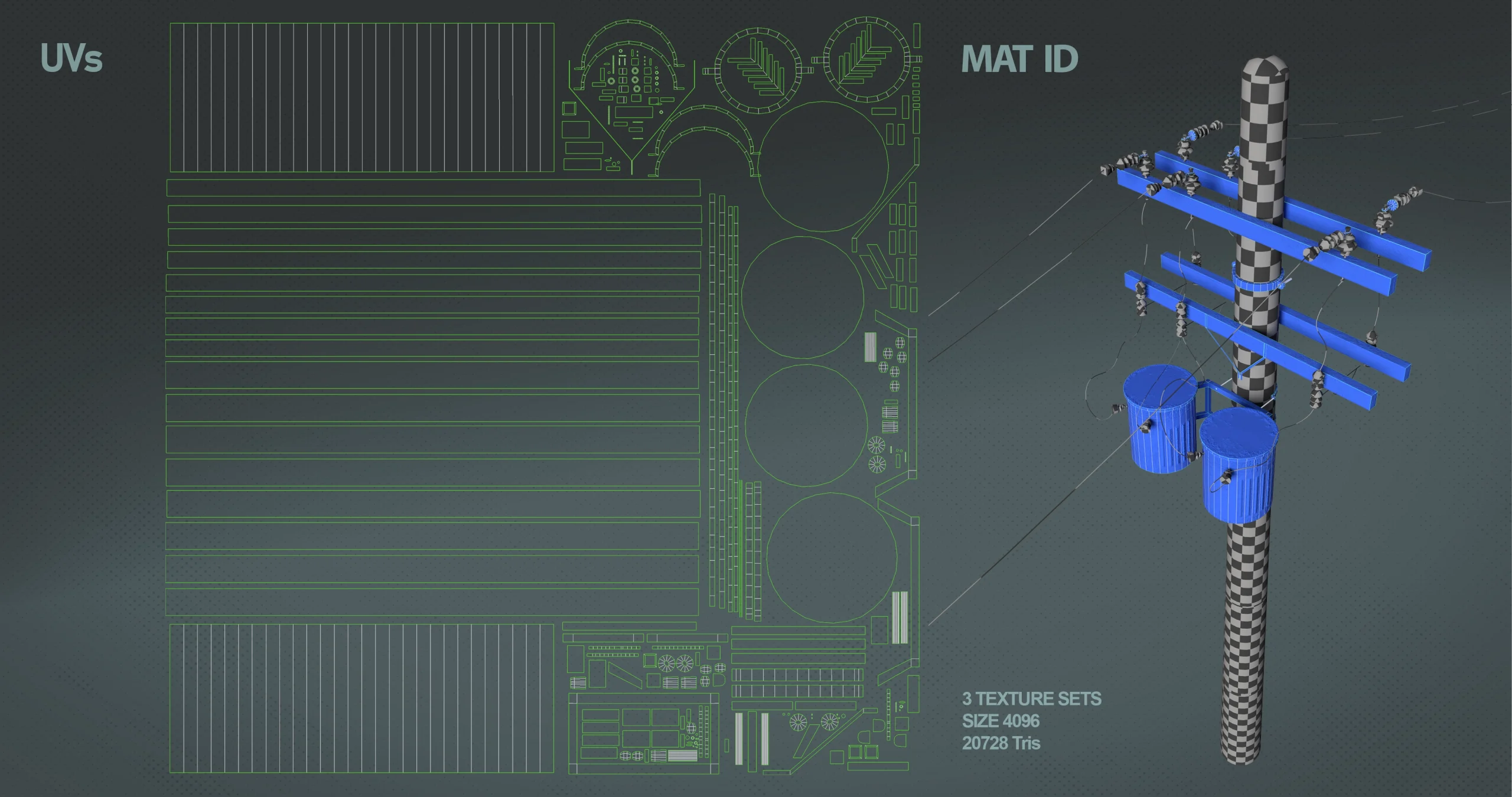 3D model ElectrciPole UVS Material ID_03