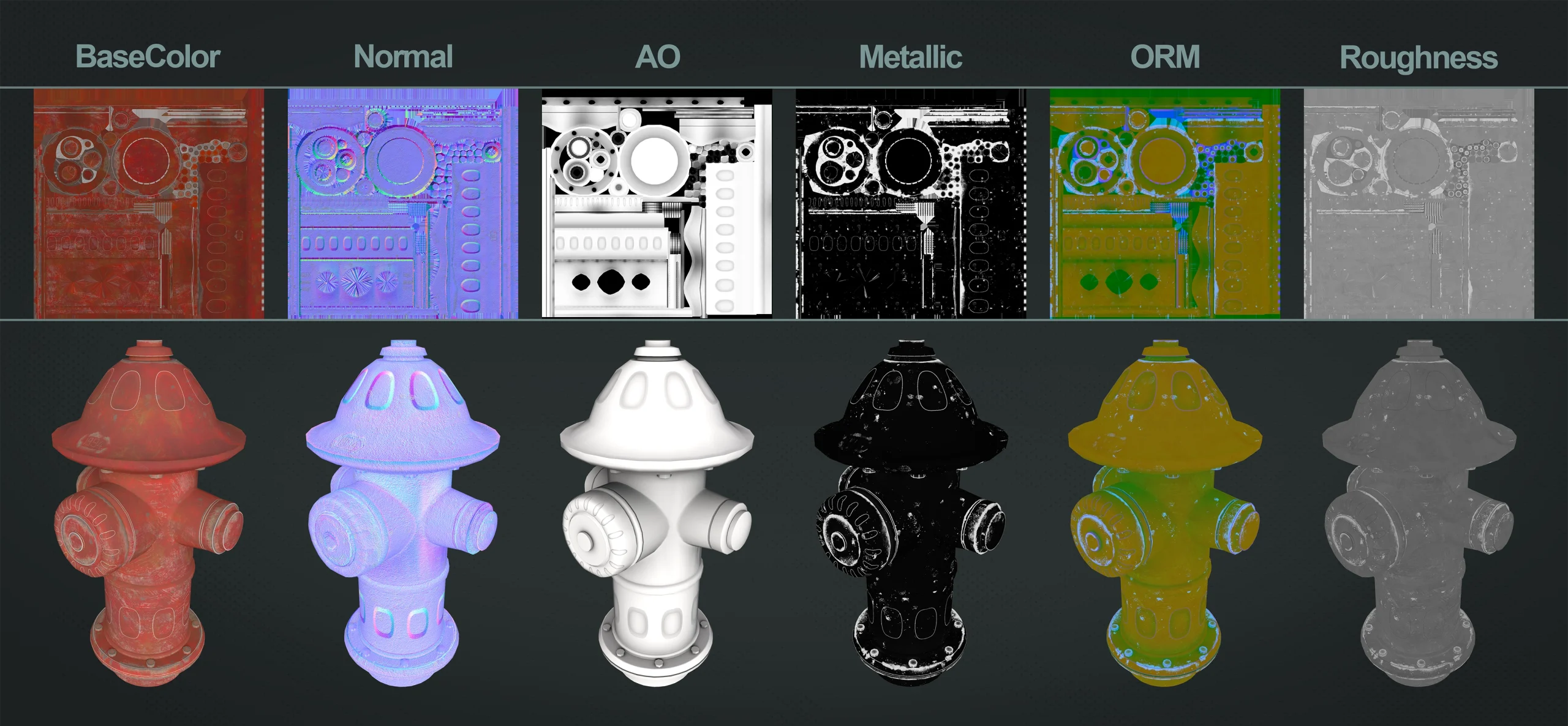 3D model Hydrant Texture maps