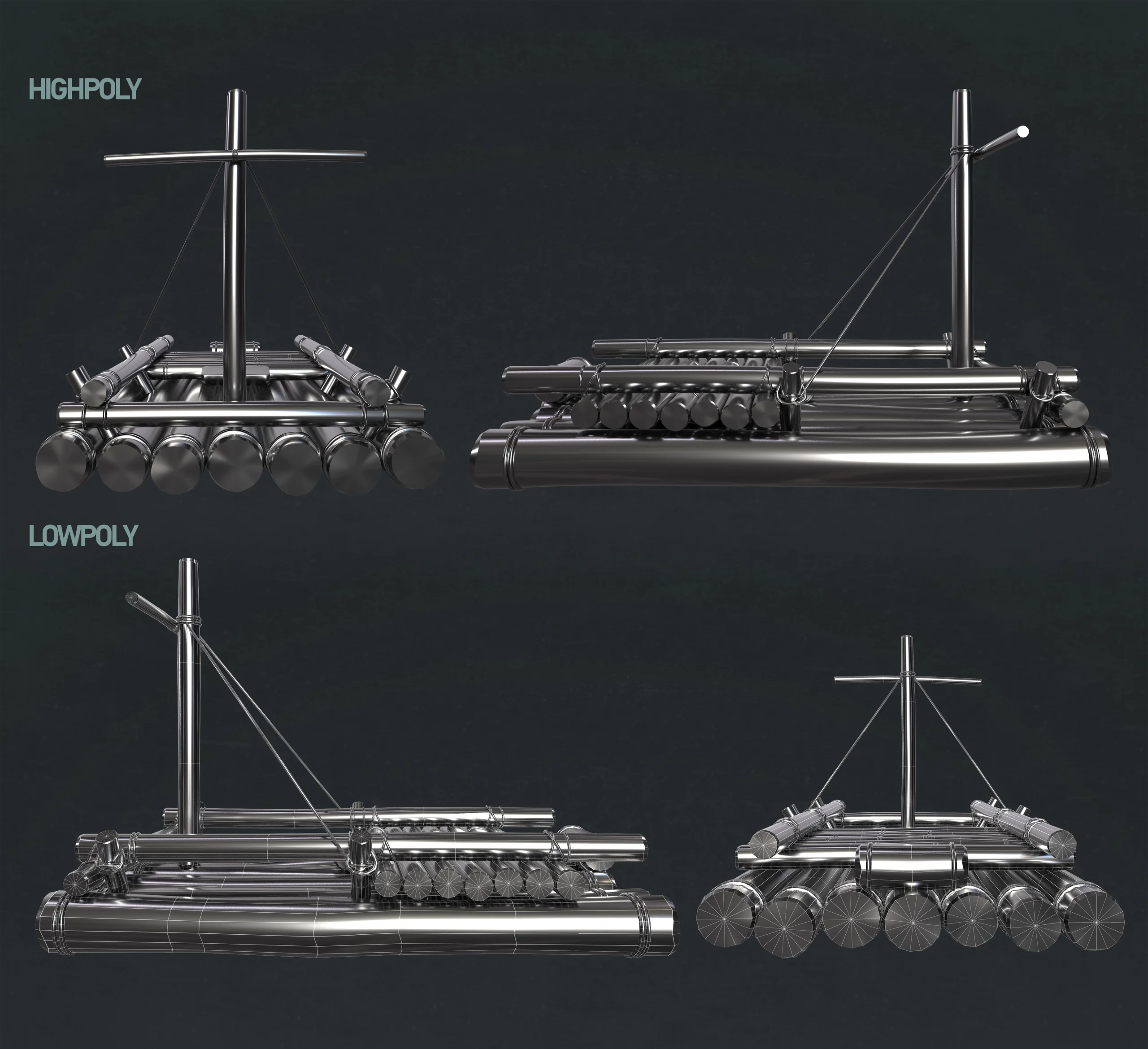 3D model Raft High Poly
