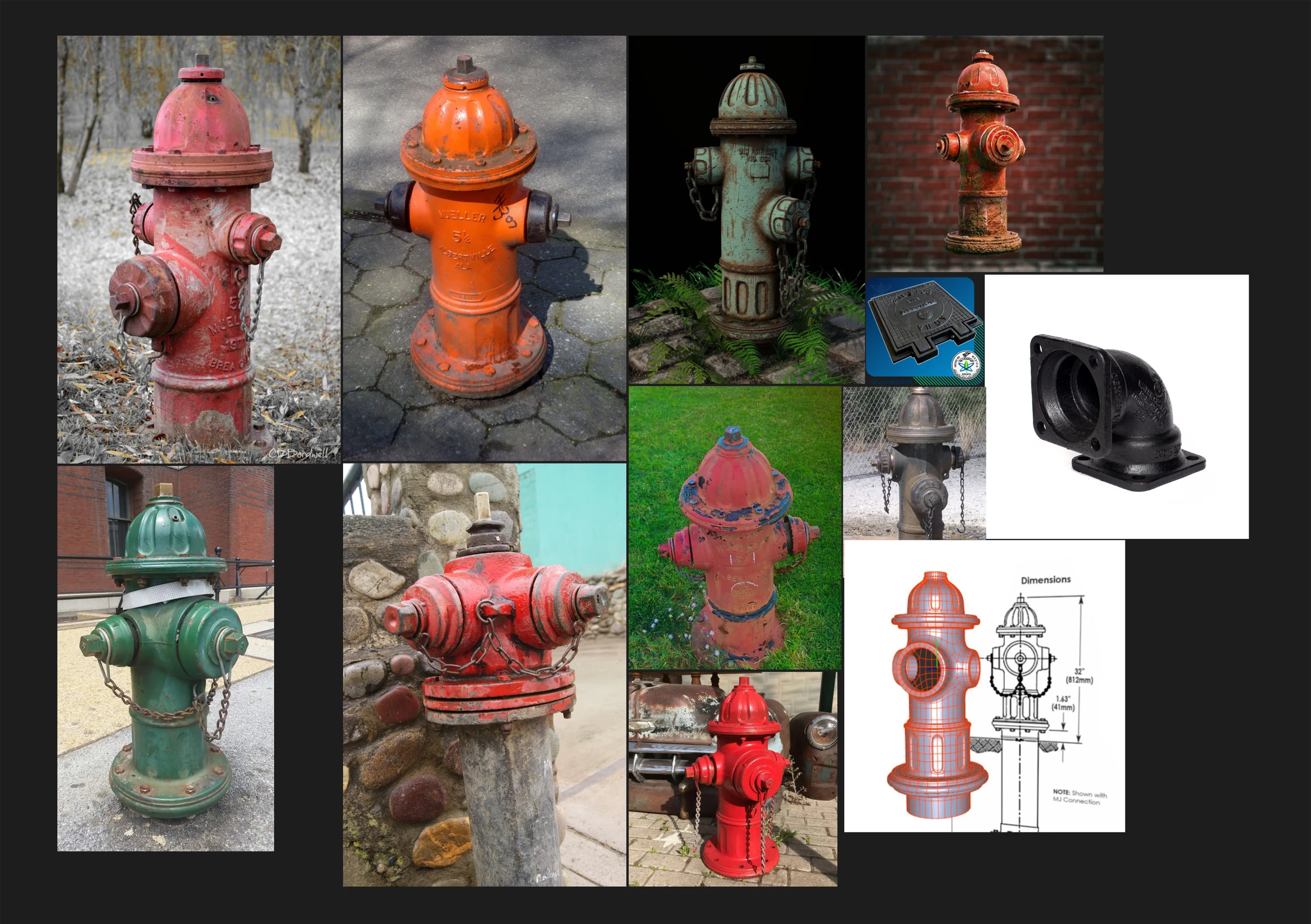 Hydrant references for 3D modeling